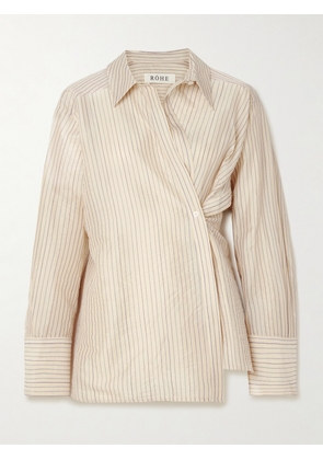 RÓHE - Asymmetric Twisted Striped Voile Shirt - Cream - FR 34,FR 36,FR 38,FR 40,FR 42,FR 44