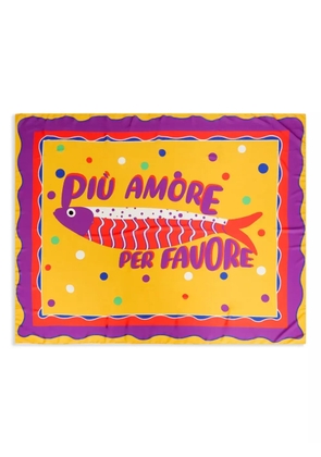 Brigitte slogan-print beach cover-up - Yellow