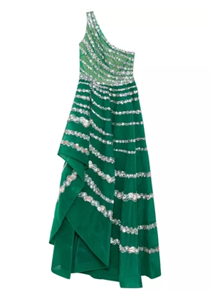 Saiid Kobeisy bead-embellished asymmetric dress - Green