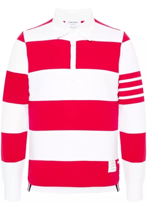 Thom Browne striped knitted polo shirt - Red
