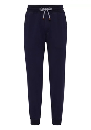 Brunello Cucinelli tapered cotton track pants - Blue