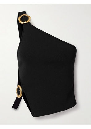 Cult Gaia - Valeria One-shoulder Buckled Stretch-knit Tank - Black - xx small,x small,small,medium,large,x large