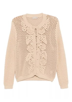 Elie Saab crochet-knit cardigan - Neutrals