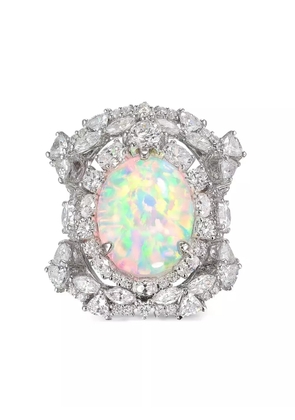 Anabela Chan 18kt white gold Sky Opal Ocean diamond ring set - Grey