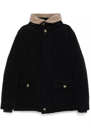 Brunello Cucinelli corduroy single breasted coat - Black