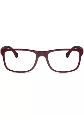 Emporio Armani rectangle frame glasses - Red