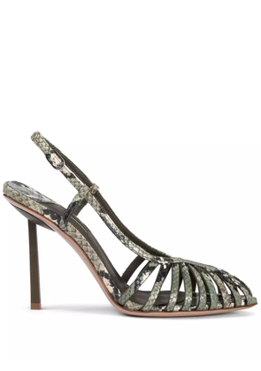 Le Silla 100mm Cage pumps - Green