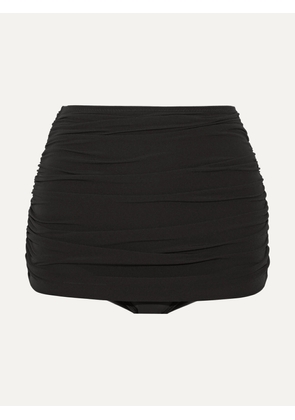 Norma Kamali - Bill Ruched Bikini Briefs - Black - x small,small,medium,large,x large