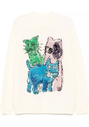 JNBY cat-printed jumper - White