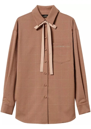 TWINSET lurex-embellished checked shirt - Brown