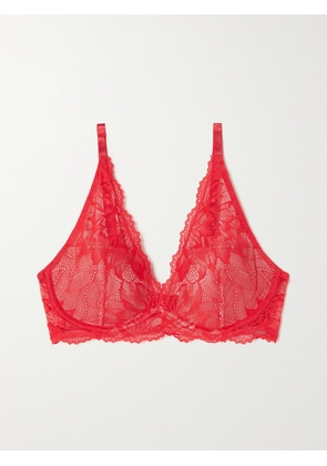 CALVIN KLEIN - Seductive Comfort Lace Underwired Plunge Bra - 32A,34A,36A,30B,32B,34B,36B,30C,32C,34C,36C,30D,32D,34D