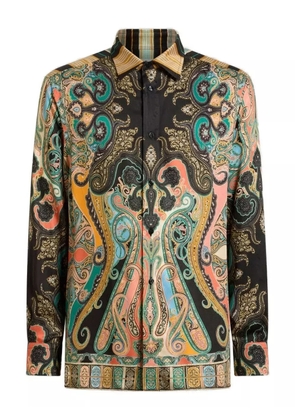 ETRO paisley-print striped shirt - Black