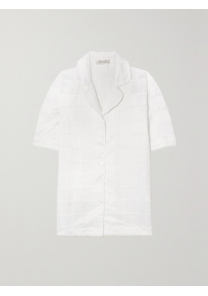 MAISON ESSENTIELE - + Net Sustain Embossed Recycled Satin Pajama Shirt - Off-white - x small,small,medium,large,x large