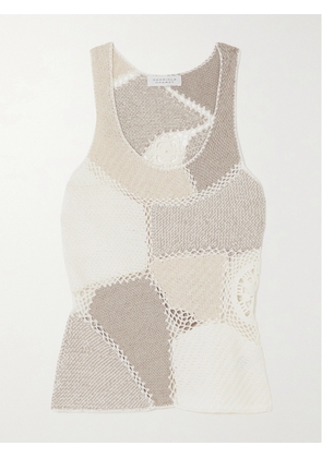 Gabriela Hearst - Sara Crochet-trimmed Patchwork Wool And Cashmere-blend Tank - Ivory - x small,small,medium,large,x large