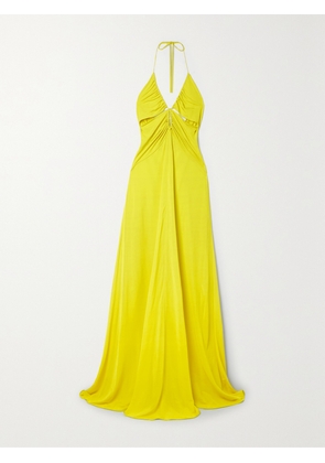 Etro - Ruched Jersey Halterneck Maxi Dress - Yellow - IT38,IT40,IT42,IT44,IT46,IT48
