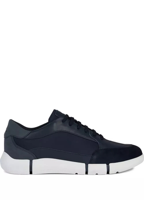 Geox U Adacter A leather suede panel trainers - Blue