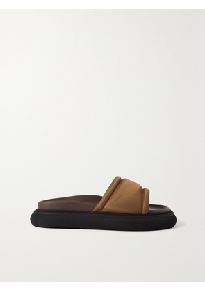 The Attico - Noah Satin Slides - Brown - IT35,IT36,IT37,IT37.5,IT38,IT38.5,IT39,IT39.5,IT40,IT40.5,IT41