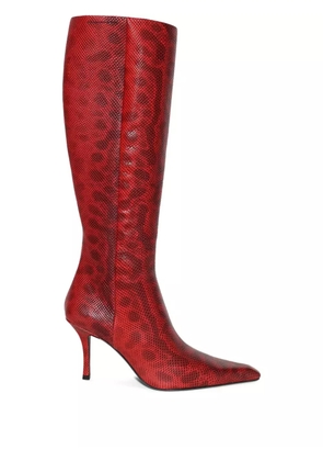 Alexander Wang Vivica snakeskin-effect high boots - Red