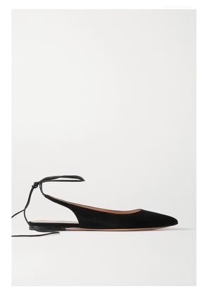 Gianvito Rossi - 10 Suede Point-toe Flats - Black - IT35,IT35.5,IT36,IT36.5,IT37,IT37.5,IT38,IT38.5,IT39,IT39.5,IT40,IT40.5,IT41,IT41.5,IT42