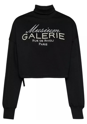Musium Div. bead embellishment cotton sweatshirts - Black