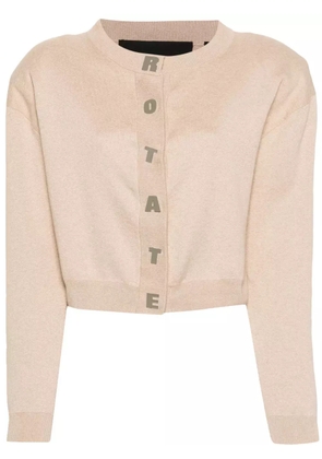 ROTATE BIRGER CHRISTENSEN logo-lettering cardigan - Neutrals
