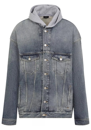 Balenciaga hooded denim jacket - Blue