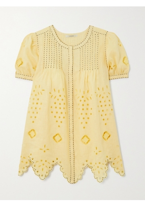 Vita Kin - Veronica Embroidered Broderie Anglaise Linen Blouse - Off-white - x small,small,medium