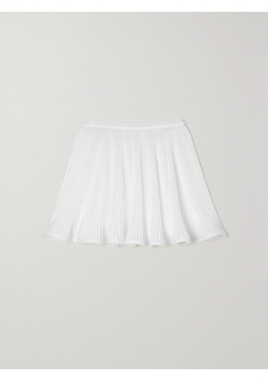 Givenchy - Ruffled Plissé-satin Mini Skirt - White - FR 34,FR 36,FR 38,FR 40,FR 42,FR 44