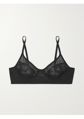 HEIST - The Eco Recycled Lace And Stretch-tulle Soft-cup Bra - Black - x small,small,medium,large,x large