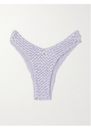 ISA BOULDER - Fullweave Woven Stretch-satin Bikini Briefs - Purple - x small,small,medium,large,x large,xx large