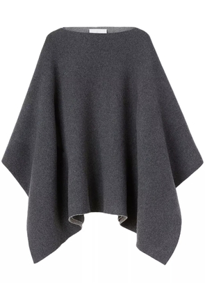 Jil Sander boat-neck wool-blend cape - Grey