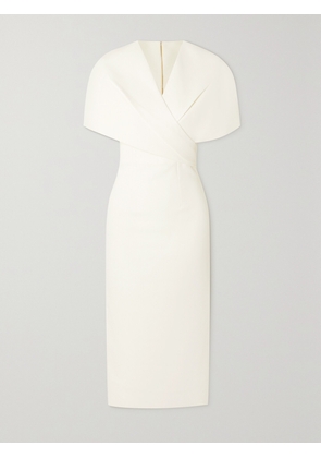 SAFIYAA - Flora Cape-effect Crepe Midi Dress - Ivory - FR 34,FR 36,FR 38,FR 40,FR 42,FR 44,FR 46