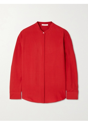 The Row - Sienna Striped Crepe Shirt - Red - x small,small,medium,large,x large