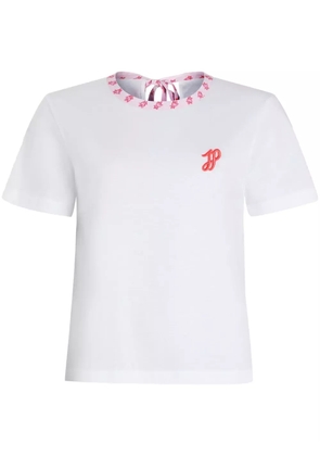 Patou contrasting-collar organic cotton T-shirt - White