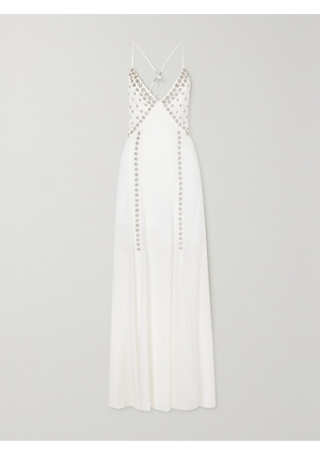 Givenchy - Open-back Crystal-embellished Silk-chiffon Gown - White - FR 34,FR 36,FR 38