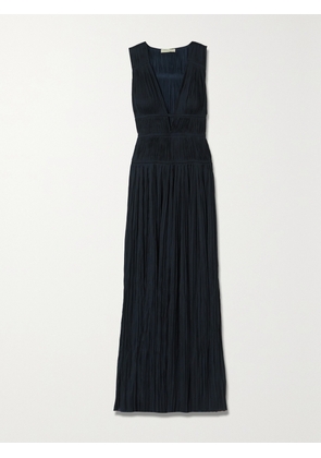 Ulla Johnson - Valeria Plissé-satin Maxi Dress - Blue - US00,US0,US2,US4,US6,US8,US10,US12,US14,US16