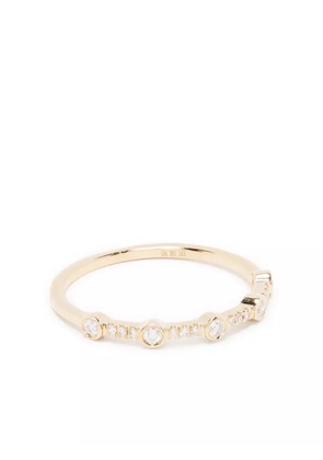 Ef Collection 14kt yellow gold diamond stack ring