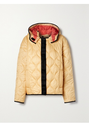 P.E NATION - Advocate Hooded Webbing-trimmed Quilted Recycled Shell Jacket - Neutrals - x small,small,medium,large,x large