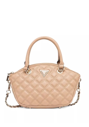 GUESS USA mini Giully quilted tote bag - Neutrals