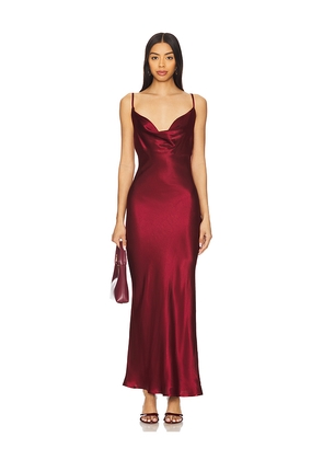 SNDYS x REVOLVE Skin Satin Dress in Burgundy. Size M. Also in L, S, XL, XS, XXL, XXS.