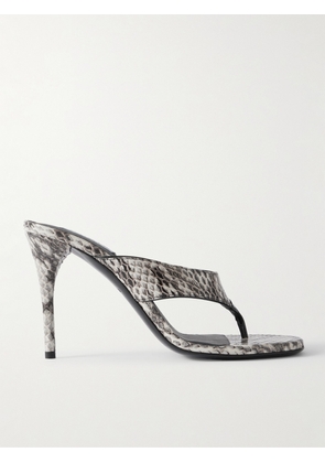 Alaïa - Tong 90 Patent Leather-trimmed Elaphe Sandals - Animal print - IT36,IT36.5,IT37,IT37.5,IT38,IT38.5,IT39,IT39.5,IT40,IT41