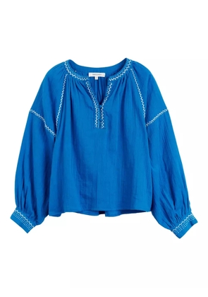 Chinti & Parker St. Tropez embroidered-detail blouse - Blue
