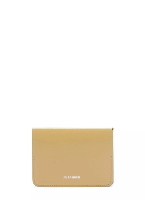 Jil Sander logo-stamp leather card holder - Yellow