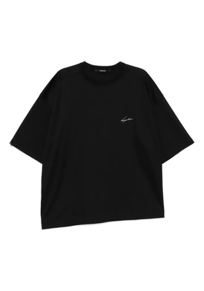 SONGZIO asymmetric cut autograph T-shirt - Black