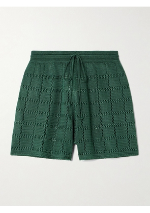 Calle Del Mar - Open-knit Shorts - Green - x small,small,medium,large,x large