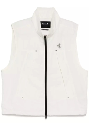 FIVE CM logo-studs gilet - White