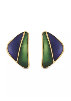 Susan Caplan Vintage 1980s enamel earrings - Blue