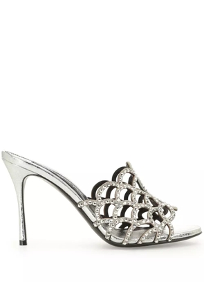 Sergio Rossi Mermaid 90mm crystal-embellished mules - Silver