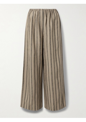 STAUD - Bonfire Striped Linen Wide-leg Pants - Neutrals - x small,small,medium,large,x large