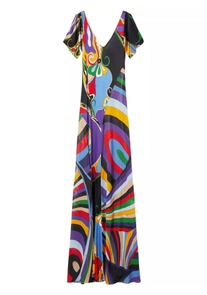 PUCCI Orchidee and Iride-print maxi dress - Black